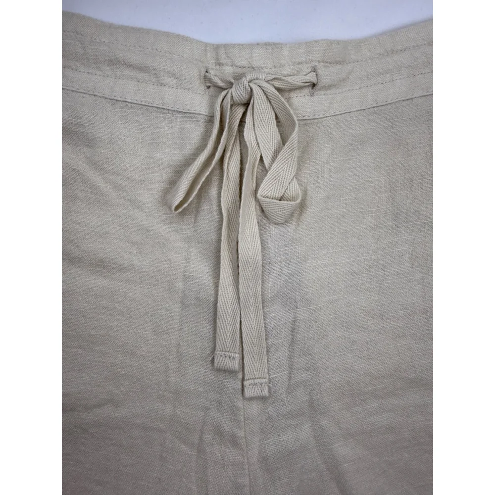 Women's Caslon Linen Blend Shorts Beige/Tan Size XL with Lace Trim - Picture 6 of 10